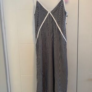 Rag & Bone V-Neck Strap Dress - Black/White Gingham - Size M
